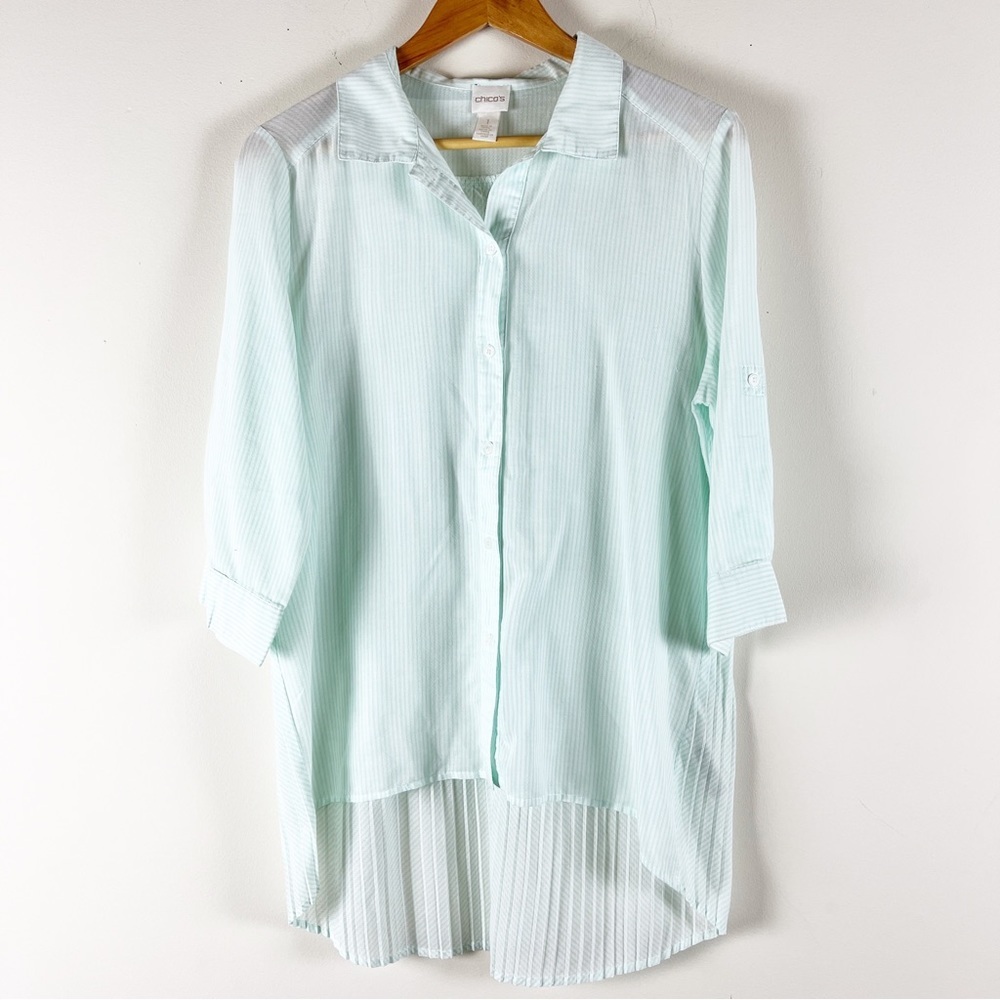 2/$30 Chico’s Striped Button Down Tunic 1